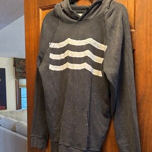 Sol Angeles blue Charcoal Hoodie with White Waves